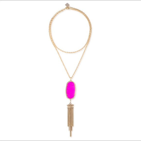 Kendra Scott Jewelry - 💕💫Gorgeous! Pink Kendra Scott Necklace Tassel Pendant Adjustable Gold 💫💕